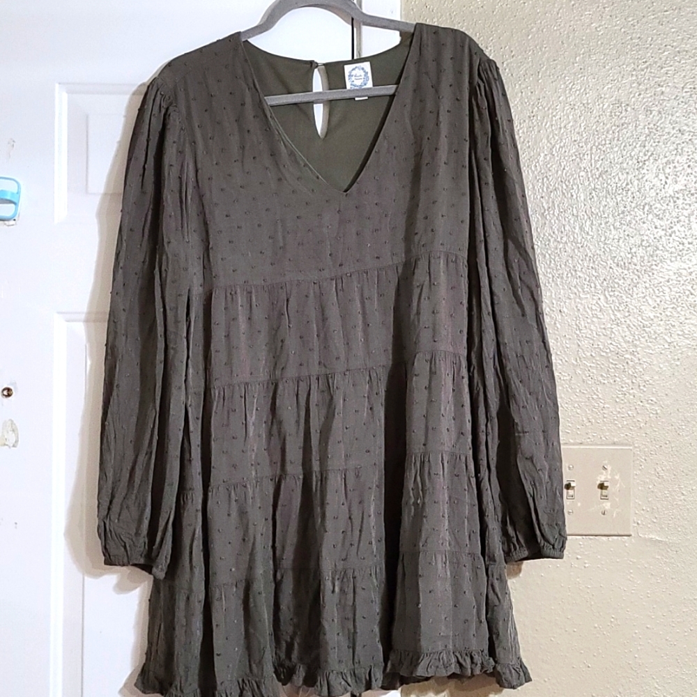 Francesca Blue Rain Long Sleeves Dress